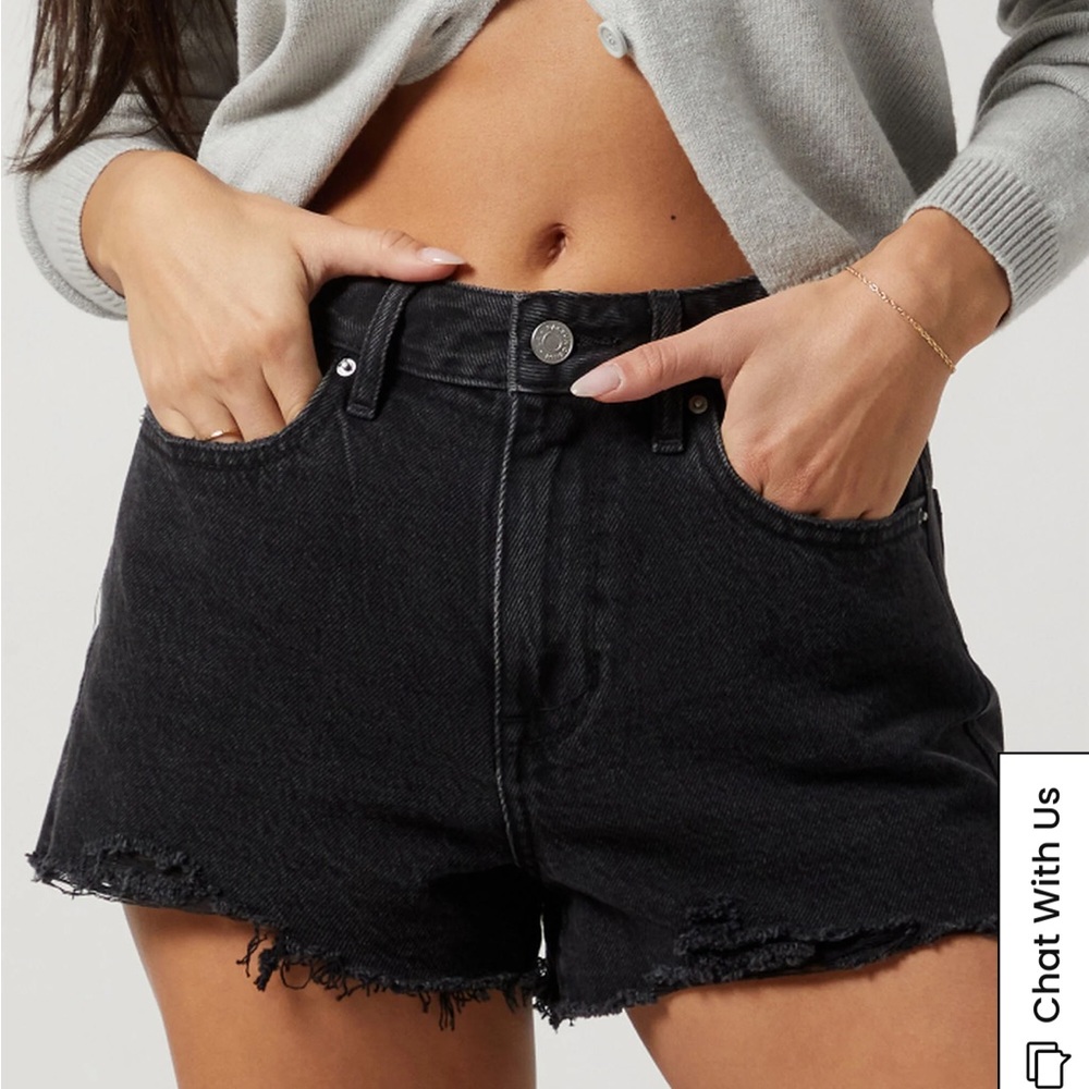 PacSun Black Frayed Jean Shorts